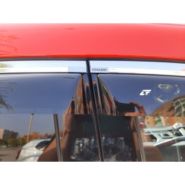 Отзыв - дефлекторы Кобра Тюнинг на окна Geely Coolray 5d 2020 с хромированной полосой