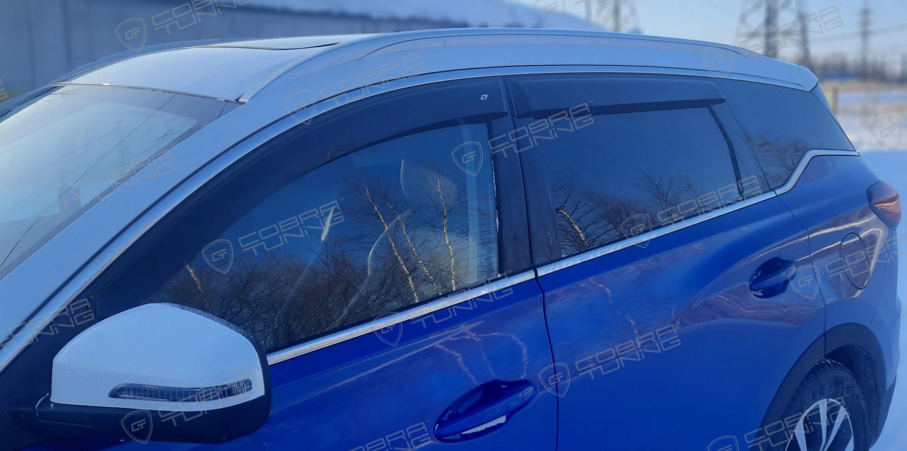 Отзыв - дефлекторы Кобра Тюнинг на окна Чери Тигго про 2020