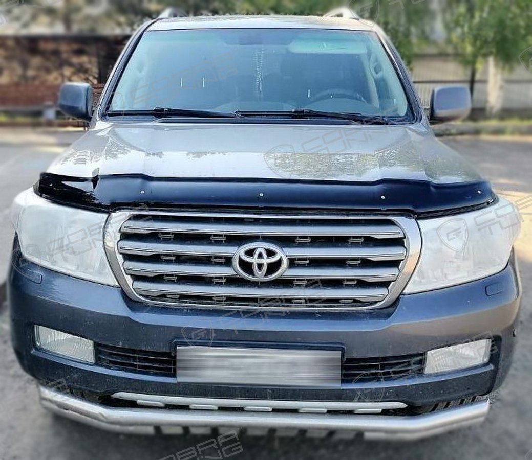 Дефлектор капота Toyota Land Cruiser с загибом